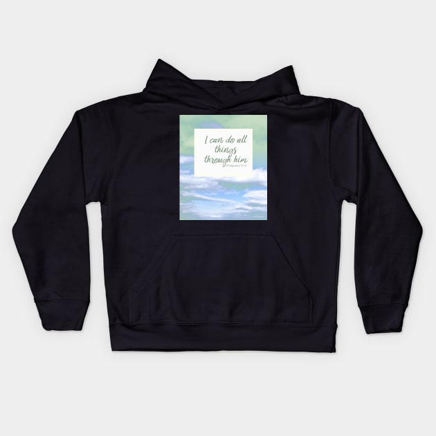 Inspirational Religious Quotes Kids Hoodie by 3QuartersToday